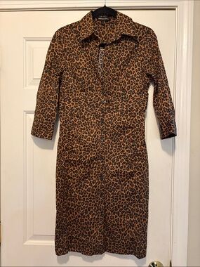 Express Leopard-Print Midi Dress in Brown and Black